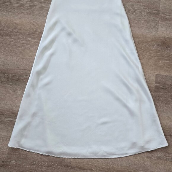 Line & Dot Kimi Dress Size Medium Feather Trim Satin MSRP $184 New Without Tags - Picture 16 of 17